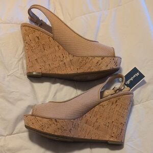 Tommy Hilfiger Beige Cork Wedge Sandals